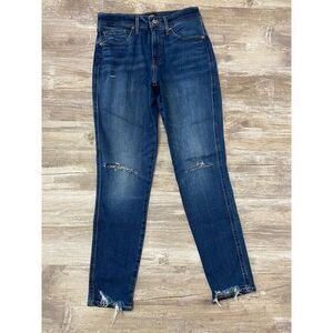 Express Mid Rise Skinny Jeans Distressed Ankle Crop Women’s Sz 4R